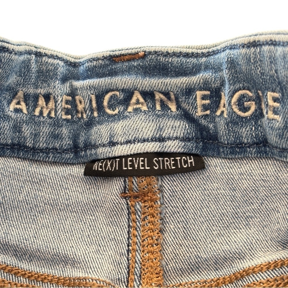 American Eagle Curvy Hi Rise Shortie Shorts Size 4 Next Level Stretch Distressed - Picture 6 of 13